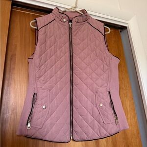 Love Tree Mauve Color Quilted Zip Vest